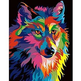 Canvas Hobby Renkli Kurt 70 x 90 cm Rulo Sayılarla Boyama Seti