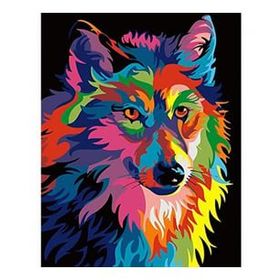 Canvas Hobby Renkli Kurt 70 x 90 cm Rulo Sayılarla Boyama Seti