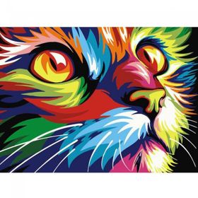 Canvas Hobby Renkli Tekir 50 x 65 cm Rulo Sayılarla Boyama Seti