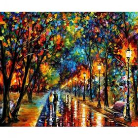 Canvas Hobby Renkli Yağmur 40 x 50 cm Rulo Sayılarla Boyama Seti