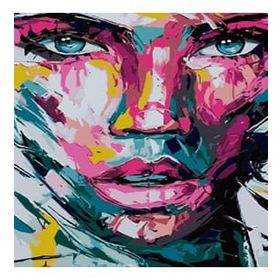 Canvas Hobby Renkli Yüzler 40 x 50 cm Rulo Sayılarla Boyama Seti