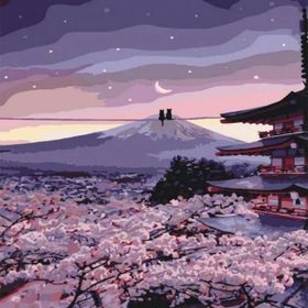 Canvas Hobby Romantik Çin Kedileri 60 x 75 cm Rulo Sayılarla Boyama Seti
