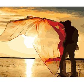 Canvas Hobby Romantik Gün Batımı 50 x 65 cm Rulo Sayılarla Boyama Seti