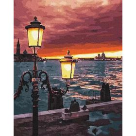 Canvas Hobby Rulo 100 x 140 cm Kordonda Günbatımı Sayılarla Boyama Seti