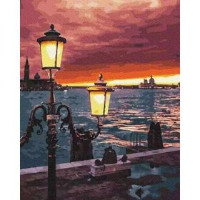 Canvas Hobby Rulo 100 x 140 cm Kordonda Günbatımı Sayılarla Boyama Seti