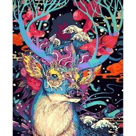 Canvas Hobby Rulo 100 x 140 cm Mitoloji ve Geyik Sayılarla Boyama Seti