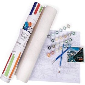 Canvas Hobby Rulo 100 x 140 cm Narin Çiçekler Sayılarla Boyama Seti