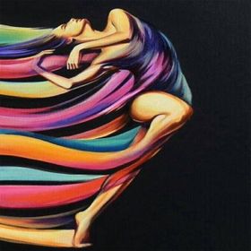 Canvas Hobby Rulo 100 x 140 cm Renk Kuşağındaki Kadın Sayılarla Boyama Seti