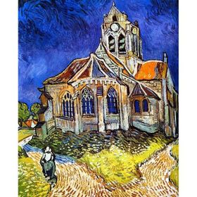 Canvas Hobby Rulo 100 x 140 cm Van Gogh Auvers'deki Kilise Sayılarla Boyama Seti