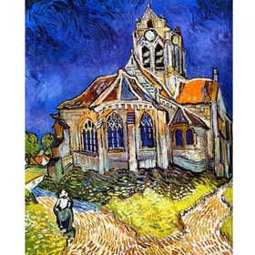 Canvas Hobby Rulo 100 x 140 cm Van Gogh Auvers'deki Kilise Sayılarla Boyama Seti