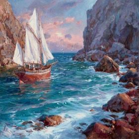 Canvas Hobby Rulo 100 x 140 cm Yelkenli Kıyıda Sayılarla Boyama Seti