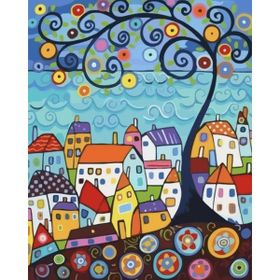 Canvas Hobby Rulo 40 x 50 cm Sarmal Evler Sayılarla Boyama Seti