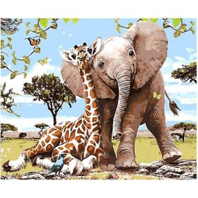 Canvas Hobby Safari Gezisi 50 x 65 cm Rulo Sayılarla Boyama Seti