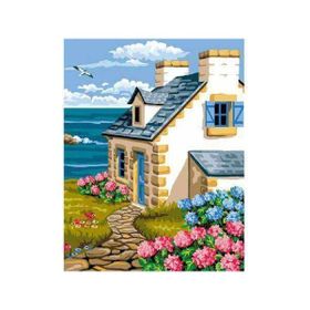 Canvas Hobby Sahil Evi 50 x 65 cm Rulo Sayılarla Boyama Seti
