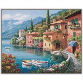 Canvas Hobby Sahil Manzarası 2 60 x 75 cm Rulo Sayılarla Boyama Seti