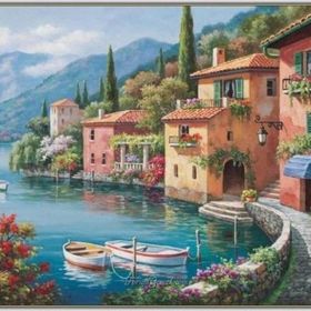 Canvas Hobby Sahil Manzarası 2 60 x 75 cm Rulo Sayılarla Boyama Seti