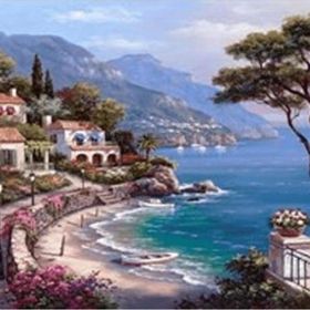 Canvas Hobby Sahil Manzarası 60 x 75 cm Rulo Sayılarla Boyama Seti