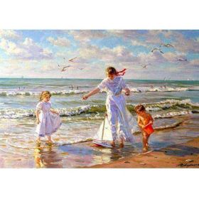 Canvas Hobby Sahilde Gezi 40 x 50 cm Rulo Sayılarla Boyama Seti