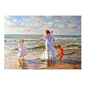 Canvas Hobby Sahilde Gezi 40 x 50 cm Rulo Sayılarla Boyama Seti