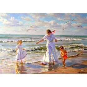 Canvas Hobby Sahilde Gezi 40 x 50 cm Rulo Sayılarla Boyama Seti