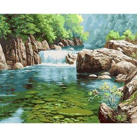 Canvas Hobby Şelale 100 x 140 cm Rulo Sayılarla Boyama Seti