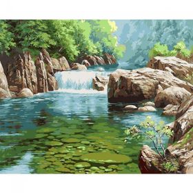 Canvas Hobby Şelale 100 x 140 cm Rulo Sayılarla Boyama Seti
