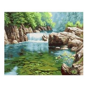 Canvas Hobby Şelale 90 x 110 cm Rulo Sayılarla Boyama Seti