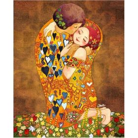 Canvas Hobby Sevgi Öpücüğü 90 x 110 cm Rulo Sayılarla Boyama Seti