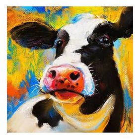 Canvas Hobby Sevimli İnek 70 x 90 cm Rulo Sayılarla Boyama Seti
