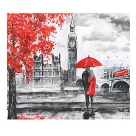 Canvas Hobby Sonbahar ve Kırmızı Aşk 40x50 cm Rulo Sayılarla Boyama Seti