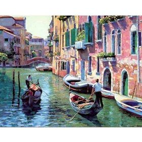 Canvas Hobby Venedik Kanal Gezisi Kasnaklı 60x75 cm Sayılarla Boyama Seti