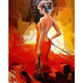 Canvas Hobby Zarif Kemancı Rulo 50x65 cm Sayılarla Boyama Seti