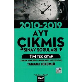 Çap Yayınları AYT TM Tek Kitap Tamamı Çözümlü Çıkmış Sınav Soruları Yeni 2020