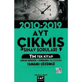 Çap Yayınları AYT TM Tek Kitap Tamamı Çözümlü Çıkmış Sınav Soruları Yeni 2020