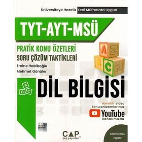 Çap Yayınları Tyt Ayt Msü Dil Bilgisi Pratik Konu Özetli Soru Çözüm Taktikleri