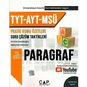 Çap Yayınları TYT AYT MSÜ Paragraf Konu Özetli Soru Çözümleri