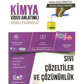 Çap Yayınları Üniversiteye Hazırlık Kimya Sıvı Çözeltiler ve Çözünürlük Konu Anlatımlı Soru Fasikülü