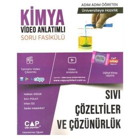 Çap Yayınları Üniversiteye Hazırlık Kimya Sıvı Çözeltiler ve Çözünürlük Konu Anlatımlı Soru Fasikülü