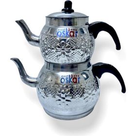 Çapar Group Motifli No 3 Beyaz Çaydanlık