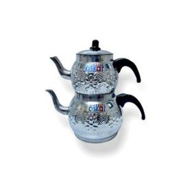 Çapar Group Motifli No 3 Beyaz Çaydanlık