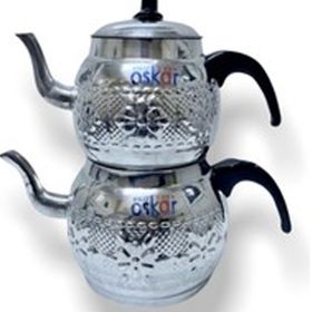 Çapar Group Motifli No 6 Beyaz Çaydanlık