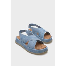 Capone Outfitters Dena Dolgu Topuklu Çapraz Bantlı Kadın Sandalet