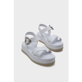 Capone Outfitters Dolly Çapraz Bantlı Konfor Tokalı Dolgu Topuklu Kadın Sandalet
