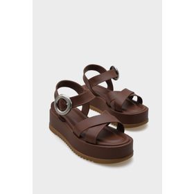 Capone Outfitters Dolly Çapraz Bantlı Konfor Tokalı Dolgu Topuklu Kadın Sandalet
