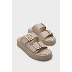 Capone Outfitters Marge Dolgu Topuklu Çift Bantlı Tokalı Kadın Terlik