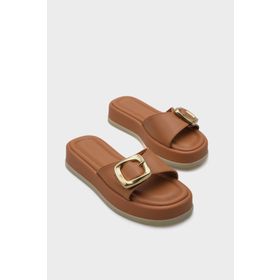 Capone Outfitters Marget Dolgu Topuklu Tek Bantlı Tokalı Kadın Terlik