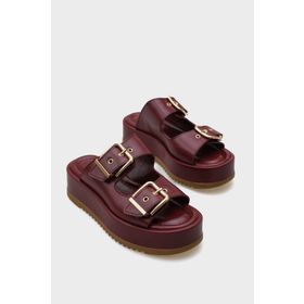 Capone Outfitters Marley Çift Tokalı Dolgu Topuklu Kadın Terlik