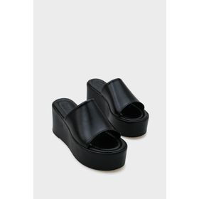 Capone Outfitters Marry Platform Hasırlı Süet Kadın Terlik