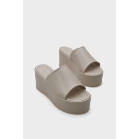 Capone Outfitters Marry Platform Hasırlı Süet Kadın Terlik