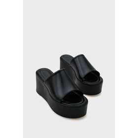 Capone Outfitters Marry Platform Hasırlı Süet Kadın Terlik
